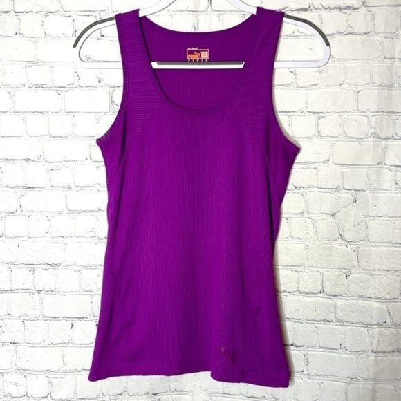 Puma Tops - Puma Size S Purple Ribbed Fitted Athletic Athleisure Fitness Workout Tank Top